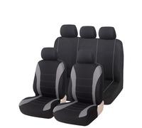 TETARI Copri Sedili Auto Per Fiat Per Panda Coprisedili per auto Stile classico Nero Auto Set Coprisedili(Gray full set)