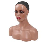 Tête de mannequin femme - Modèle d'affichage réaliste avec épaules | Support de perruque, maquillage, massage et coiffure, tête de mannequin en mousse élastique pour salon, école de coiffure, maison e