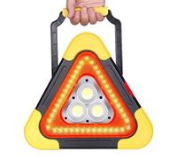 TETEOLALA Segnale di Avvertimento per treppiede per Auto, luci di Emergenza triangolari Impermeabili solari, Ricarica Solare/Regolazione a 3 Posizioni, per Manutenzione Auto, Assistenza Stradale