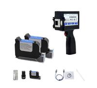 TETEOM Stampante Palmare Portatile, Stampante a getto d'inchiostro portatile Smart Touch Screen da 12,75 mm Numero di lotto QR Code Logo Piccola stampante portatile(Printer- 2 ink)