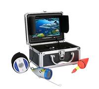 TETEOM Telecamera Subacquea Pesca, Fotocamera da pesca subacquea 7 pollici HD 1000tvl Kit videocamera da pesca subacquea Lampada a infrarossi a LED Luci Video Fish Finder 50M(IR LEDs 50M Cable)
