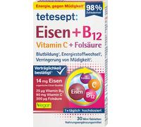 tetesept Ferro + Vitamina B12 + Vitamina C + Acido Folico - 30 compresse