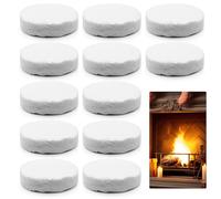 TETEWEVER 12 gomitoli di lana ceramica per bioetanolo, 8,6 x 2,5 cm, rotondi, resistenti al calore, per camini a bioetanolo