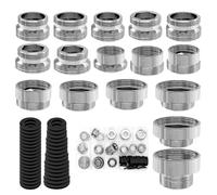 TETEWEVER 16 Pezzi Adattatore Rubinetto in Metallo per Filtro Acqua Rubinetto Cucina Filettatura Esterna e Doppio Rubinetto Riduttore