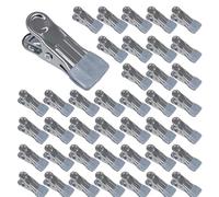 TETEWEVER 40 Pezzi Mollette Bucato Antisegno, Multifunzione Mollette per Bucato Senza Impronte, Mollette Acciaio Inox per Calze, Fotografie e Conservazione di Cibo (Grigie)
