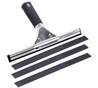 TETEWEVER Tergivetro in Acciaio Inox, Lavavetri Professionale 30cm con 3 Labbro di Gomma, Tergivetro per Doccia, Tergipavimento Finestre, Spatole Lavavetri per Bagno, Doccia, Auto Vetro