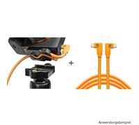 Tether Tools TetherGuard LeverLock + Kit di cavi da USB-C a USB-C, 2 x ad angolo retto 4,6 metri arancione