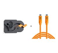Tether Tools TetherGuard USB-C a USB-C 4,6 m LeverLock e kit cavo, destro-destro, arancione ad alta visibilità