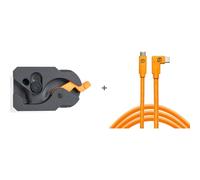Tether Tools TetherGuard USB-C a USB-C 4,6 m LeverLock e kit cavo, dritto a perpendicolare, arancione ad alta visibilità