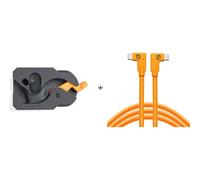 Tether Tools TetherGuard USB-C a USB-C 4,6 m LeverLock e kit cavo, perpendicolare alla perpendicolare, arancione ad alta visibilità