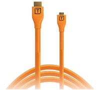 Tether Tools TetherPro Micro-HDMI to HDMI Cable with Ethernet Orange, 15'