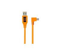 Tether Tools TetherPro Adattatore da USB 2.0 a Mini-B 5 pin ad angolo retto "Pigtail", 20 "(50 cm), High-Visibilty Orange