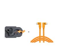 Tether Tools TetherGuard LeverLock + Kit di cavi da USB-C a USB-C, 2 x ad angolo retto 4,6 metri arancione