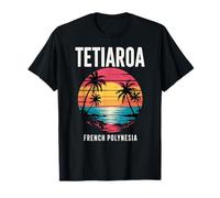 Tetiaroa Polinesia Francese, Spiaggia Tropicale e Tramonto Design Maglietta