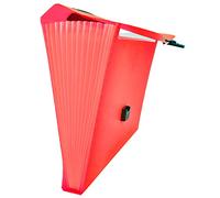 Tetis Cartellina portadocumenti Espandibile rosso formato A4 13 scomparti cartella portadocumenti in polipropilene con manico Raccoglitore a fisarmonica con chiusura a scatto