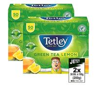 Tetley Green Tea Limone, 2 confezioni da 50 pezzi, 100 g (200 g), tè verde al limone