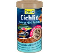 Tetra Cichlid Colour Mini Pellets - Mangime per pesci dai colori intensi e brillanti, specifico per piccoli ciclidi con colorazione rossa, arancione e gialla, lattina da 500 ml