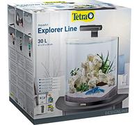 Tetra Explorer Line - Set completo per acquario, 30 l, design acquario con parabrezza curvo, illuminazione a LED, tecnica, fodera e prodotti per la cura, colore: Nero