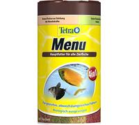 Tetra Min Menu Mangime per pesci, mix principale con 4 fiocchi speciali in camere separate, mangime vario per tutti i pesci ornamentali, barattolo da 250 ml