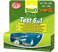Tetra Pond QuickTest 6in1 Test dell'Acqua dei Valori di pH, KH, GH, NO2, NO3, Cl2 Laghetto Stagno