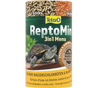 Tetra ReptoMin Menu Turtle - Mangime 3in1 per tartarughe acquatiche, 250 ml | Cibo 3in1 vario e bilanciato | Con pellet, krill e gamberetti | Alimento per tartarughe acquatiche