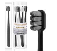 Tetragonal tree Spazzolino da denti extra morbido con oltre 20.000 setole morbide, spazzole con filo interdentale liquido, set di 2