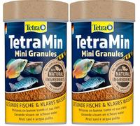 TetraMin Mini Granules - mangime a lento affondamento per piccoli pesci ornamentali come tetra e barbi, lattina da 100 ml (Confezione da 2)