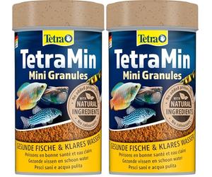 TetraMin Mini Granules - mangime a lento affondamento per piccoli pesci ornamentali come tetra e barbi, lattina da 100 ml (Confezione da 2)