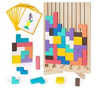 Tetris Spia in legno, Montessori Giocattoli a partire da 3 4 5 6 anni, 42 Pezzi Tetris Gioco Intelligenza Colorati Blocchi Iq Giochi Cervello Giocattoli Regalo per Bambini