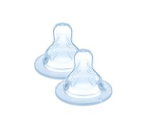 MAM Tettarella Anti-Goccia (Set da 2), Tettarella MAM piatta e simmetrica in morbido Silicone SkinSoft, Kit da 2 accessori neonato 4+ mesi per l'allattamento con latte materno e in latte polvere