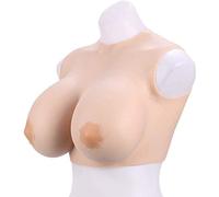 Tette finte in Silicone Medico Forma di Seno in Silicone Realistico Pettorali Falsi per Cosplay Crossdresser Transgender Mastectomia di sesta Generazione (Colore : European Yellow, Size : H Cup)