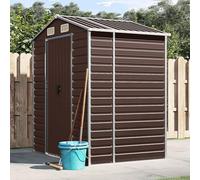 Tetto a due falde per attrezzi, in acciaio zincato, per robotizzatori, camera per animali domestici, colore marrone, 191 x 130 x 198 cm