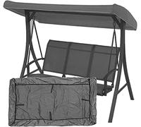 Tetto di ricambio per altalena Hollywood, 3 posti, rivestimento per altalena da giardino, copertura impermeabile per altalena da giardino, protezione UV, colore grigio, 195 x 125 x 15 cm