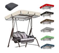 Tetto di Ricambio per Dondolo da Giardino,2- 3 posti Coperture per Dondoli Coperti per Sedia,210D Oxford Copertura Sedile di Ricambio Baldacchino per Balcone Esterno(Size:195*125*15cm,Color:Beige)