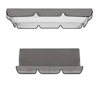 Tetto E Copriseduta Di Ricambio Per Dondolo Da Giardino 142x120 195x125 150x50 Impermeabile E Antiriflesso, Sostituzione Tettuccio Per Altalena Doppia, Protezione Solare(Grey,195x125cm+150x50cm)