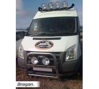 Tetto Pois Luce Barra Nero + LED per Renault Master 2010 + Acciaio Inox