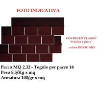 TETTO Tegola Canadese COVERGEN CLASSIC ROSSO MIX - Pacco mq 2,32 Vendita a pacco
