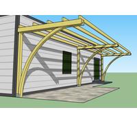 Tettoia con archi 2,5x8 h.2,7 in legno impregnato e ferramenta zincata inclusa
