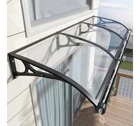 Tettoia curva per porta d'ingresso, resistente ai raggi UV, protezione dalla pioggia, ideale per finestre, terrazze, verande e rifugi - 120 x 300 cm