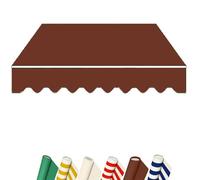 Tettoia di ricambio impermeabile durevole per tenda da giardino balcone terrazza copertura 4 x 1,5 m - protezione solare UV resistente alle intemperie tessuto marrone