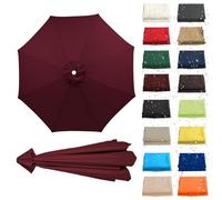 Tettoia di ricambio per ombrellone a 8/6 stecche, copertura impermeabile e resistente ai raggi UV, 2,0 m-3,5 m (champagne 250 cm), migliora l'ombra del patio e il comfort all'aperto