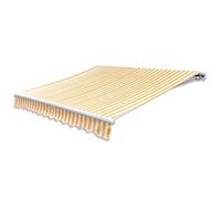 Tettoia di ricambio per ombrellone da 4 x 3 m, giallo e bianco, impermeabile, resistente ai raggi UV, tessuto per esterni, per patio, balcone, giardino, copertura parasole