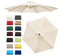 Tettoia di ricambio per ombrellone da terrazza, 200 cm/2,7 m/3,00 m, copertura in tessuto a 6/8 coste, resistente tenda parasole per esterni, impermeabile e resistente ai raggi UV (colore: W)