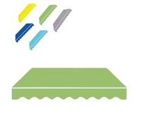 Tettoia di ricambio per tenda da sole retrattile per esterni, 5 x 3,5 m, impermeabile, verde, per porte e finestre