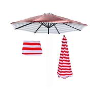 Tettoia di ricambio per tenda da sole, Tettuccio di ricambio for ombrelloni da giardino multicolore 2,0-3,0 m 6/8 stecche(Red Bar,3.0m/10FT-8Ribs)