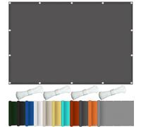 Tettoia impermeabile per esterni, protezione UV, 2 x 4,5 m, rettangolare, per campeggio, occhielli e legami inclusi, riparo dal sole grigio scuro.