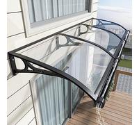 Tettoia impermeabile per porta d'ingresso, protezione UV per pioggia, neve e luce solare, copertura trasparente per ingresso e patio, 100 x 180 cm, protezione dalle intemperie durevole