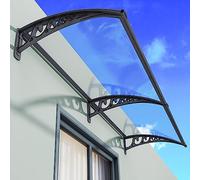 Tettoia impermeabile per porta, moderna tenda curva per porta d'ingresso, 60 x 90 cm, in policarbonato, protezione UV ed elegante copertura per ingresso