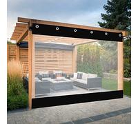 Tettoia impermeabile trasparente per pergolati - Paravento antistrappo con occhielli ideale per gazebo in legno e terrazza esterna