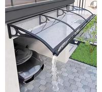Tettoia in alluminio per porta d'ingresso, 100 x 120 cm, per uso esterno, protezione UV per balcone, patio, ingresso, trasparente, resistente alle intemperie, parasole